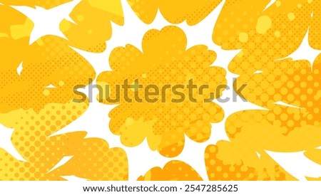 American comic style radial shock effect background illustration_yellow_16:9