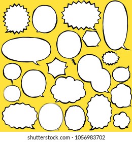 American comic style speech balloon set