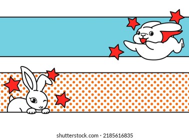 American comic-style vector illustration of a rabbit for headings and banners. Bold and dynamic design, perfect for eye-catching layouts.