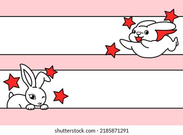 American comic-style vector illustration of a rabbit for headings and banners. Perfect for cute and dynamic designs.