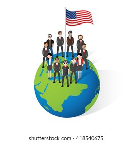 American concept design on white background,vector