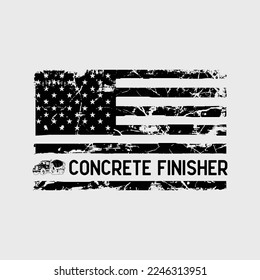 American Concrete Finisher US Flag Funny t-shirt design