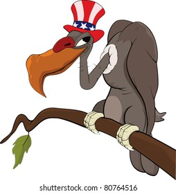 American condor an eagle.Cartoon