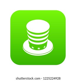 American conic hat icon green vector isolated on white background