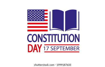 American constitution day badge, vector art illustration.