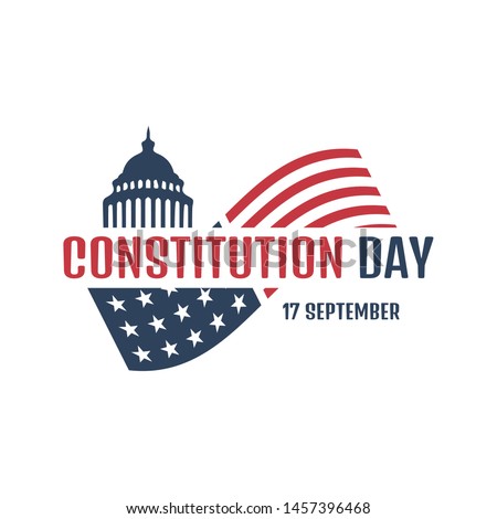 American constitution day badge vector logo icon isolated on white background