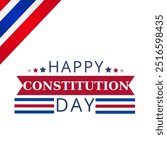 American constitution day national day of america with USA flag vector isolated on white background