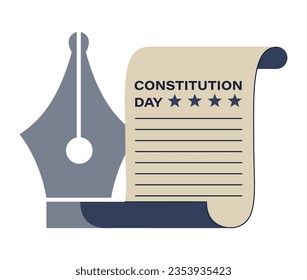 American constitution day. National USA holiday on September 17th. United States democratic system document celebration. Patriotism and freedom idea. Flat vector illustration