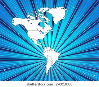 American Continent - Detailed Map with Captivating Background