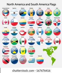 American continent flags