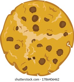 American cookie with chocolate chip in vector