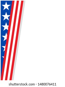 American corner frame with USA flag symbols and copy space for your text, for posters, cards, covers.