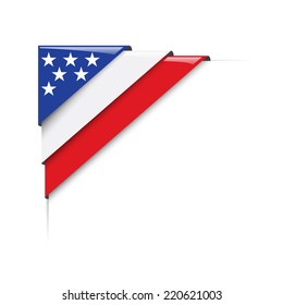 American corner. Vector label with flag