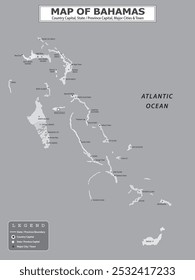 American Countries Geography Political map. Political map of country with capital, province or state capital, major cities and town.