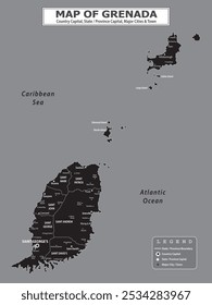 American Countries Geography Political map. Political map of country with capital, province or state capital, major cities and town.