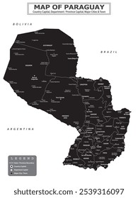 American Countries Geography Political map. Political map of country with capital, province or state capital, major cities and town.