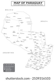 American Countries Geography Political map. Political map of country with capital, province or state capital, major cities and town.