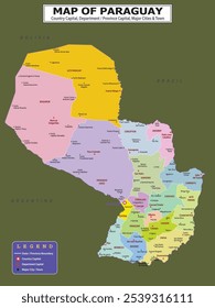American Countries Geography Political map. Political map of country with capital, province or state capital, major cities and town.