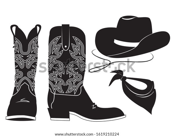 American Cowboy Clothes Vector Black Graphic Stock Vector (Royalty Free ...