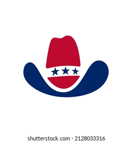 American cowboy Hat Star Symbol logo and icon