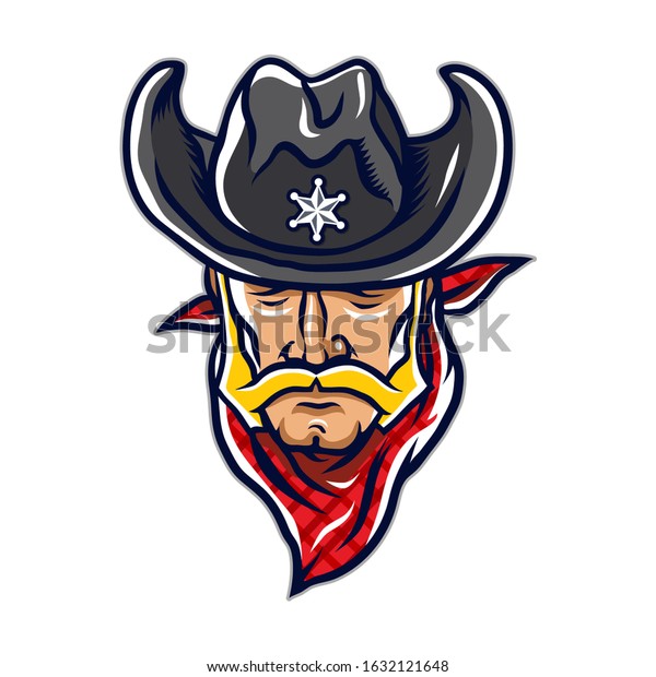 American Cowboy Head Mascot Cowboy Sheriff Stock Vector (Royalty Free ...