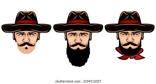 American cowboy, sheriff, wrangler cartoon vector illustration