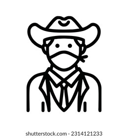 american cowboy texas and sheriff vector icon illustration