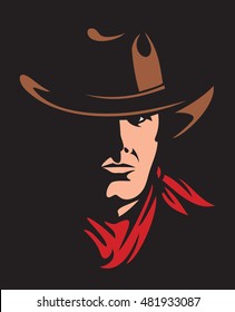 american cowboy vector illustration