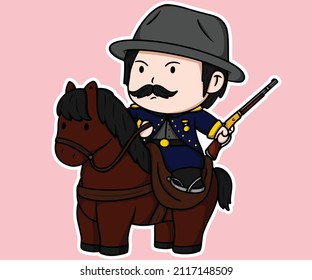 American Cowboy Westerns Horseman Bounty Hunter Riding With Weapon Gun