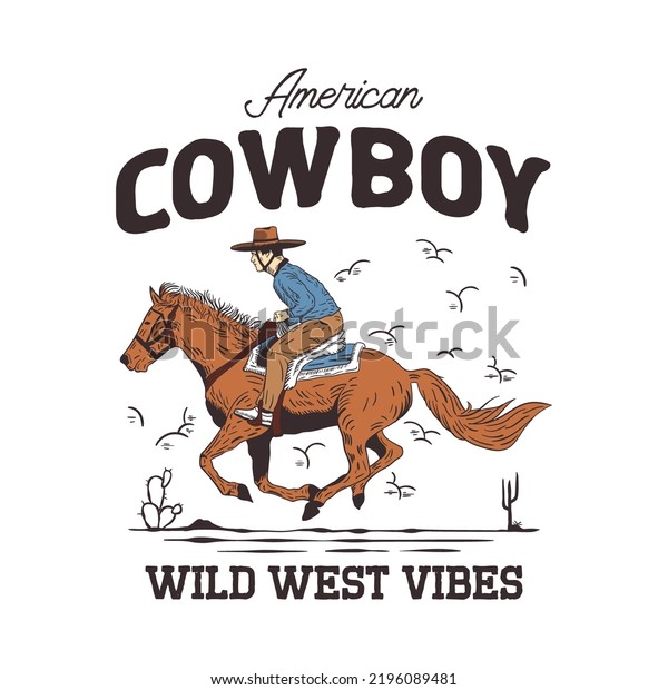 American Cowboy Wild West Vintage Hand Stock Vector (Royalty Free ...