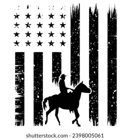 American CowboyT Shirt Design, Print Design, Cowboy T Shirt Design Vector Template