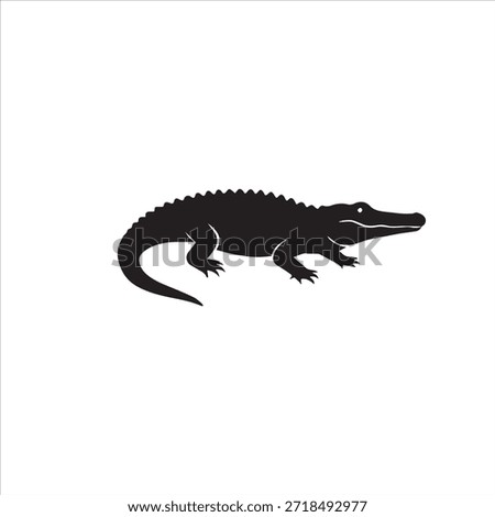 American Crocodile Florida Vector Silhouette – Wildlife and Reptile Illustration