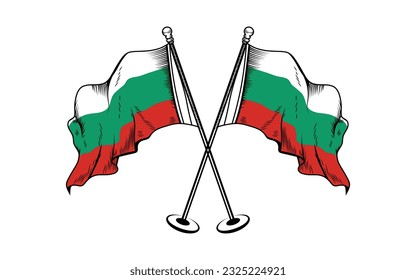 American crossed flags. Vector illustration.

