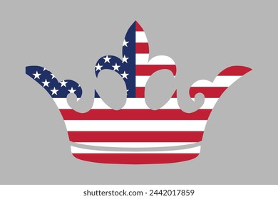 Forma de la corona americana, corona americana para el Día de la Independencia, bandera de los Estados Unidos de la corona americana, bandera de los Estados Unidos de América