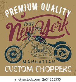 American Custom Mad Chopper Motorcycle Vector Illustration