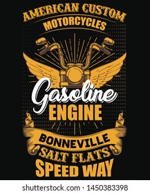 American Custom Motorcycle T-Shirt Design