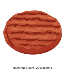 American cutlet icon cartoon vector. Burger food. Sandwich bun