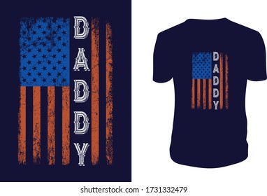 American Dad T-shirt Best Father's day DADDY shirt US flag American Flag DADDY shirt Mens T-shirt patriotic Tee