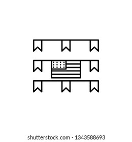 American, decoration, tape, icon. Modern American USA vector icon - Vector. Can be used for web, mobile