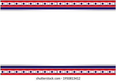 American decorative abstract flag symbols frame banner border with an empty space for text.