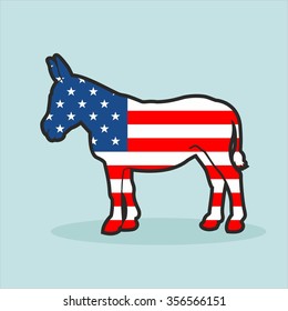 American Democrat Mule Vector