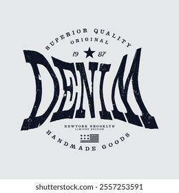 American denim typography for t shirt, poster, logo,stamp, sticker, or apparel merchandise