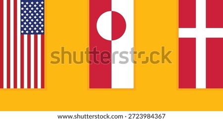 American, Denmark and Greenland flag background