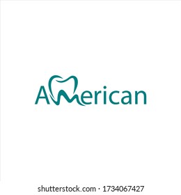 American dental logo design is simple and elegant