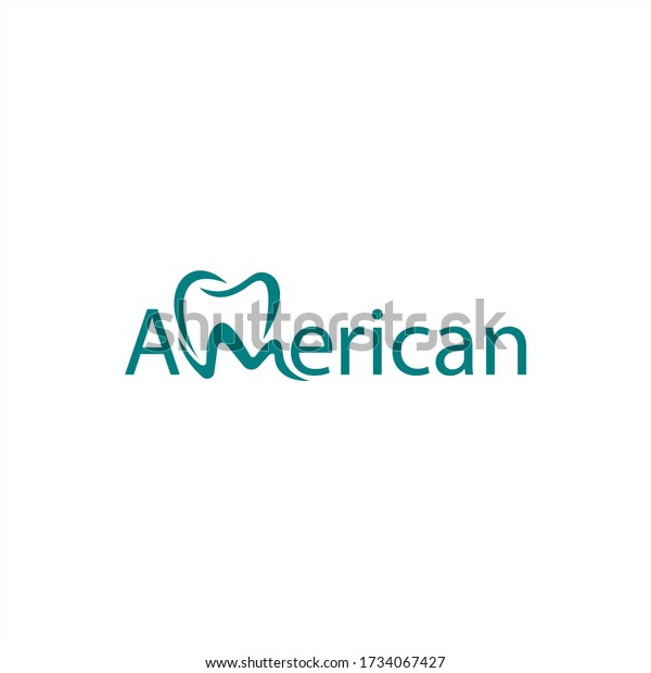 American Dental Logo Design Simple Elegant Stock Vector (Royalty Free