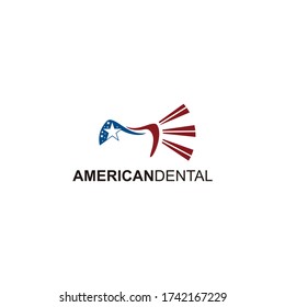 American dental modern logo vector, illustration dentistry, dentist symbol, illustrator tooth sign.