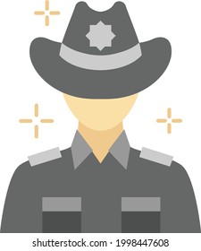 American deputy Sheriff Concept, Law enforcement Agent Vector color Icon Design, American culture and traditions Symbol, United States Social Sign, US Arts and literature Stock illustration