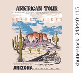 American Desert Tour, Vintage wild west Road Tripe, Arizona The Grand Canyon State, Desert Vibes t shirt print Design, women