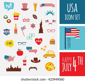 American design elements. happy independence day of America