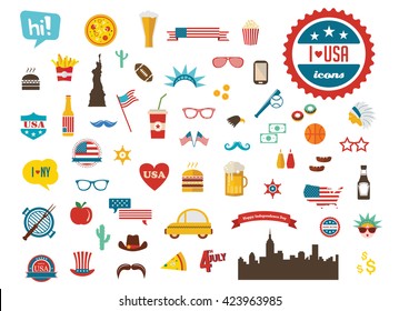 American design elements. happy independence day of America